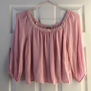Lush Pink 1/2 sleeve Crop Top